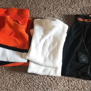 Lot Of Boys Small Hockey Gear 3 Pairs Sock And One Shock Doctor Hockey Shorts